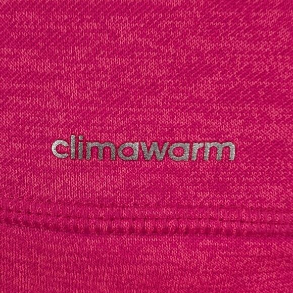 Adidas Women Bright Neon Pink Climawarm Drawstring Hoodie Sweater Sweatshirt XS - Picture 7 of 11